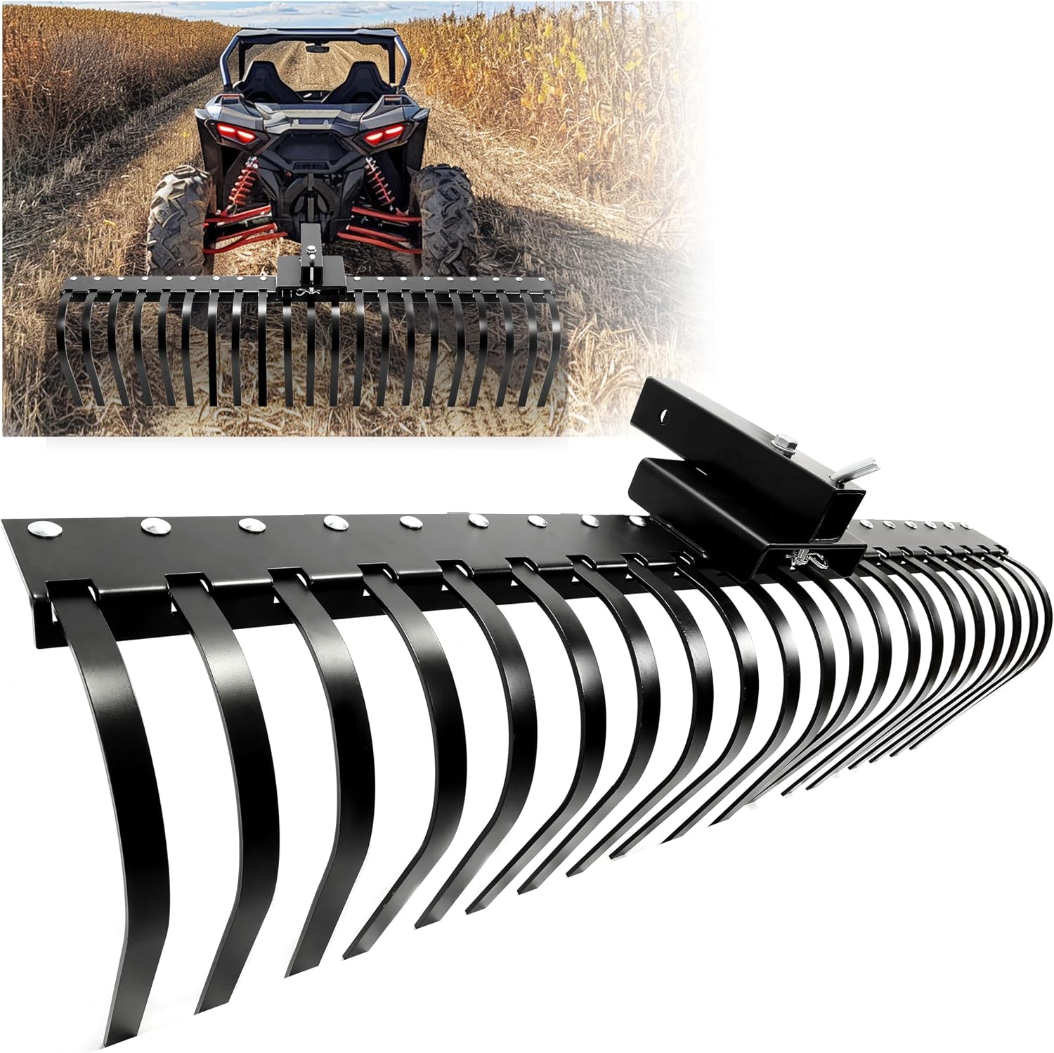 Heavy Equipment Landscaping - Landscape Rake Pine Straw Tow Behind