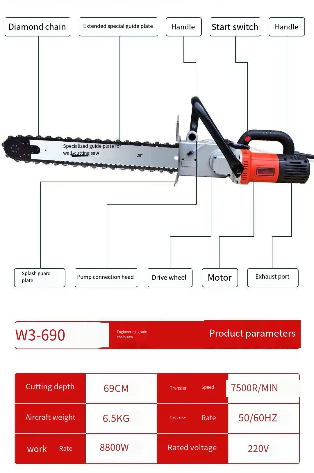 W3-690 New Technology Wet Tile - Brick Cutting Saw ulasan dan harga