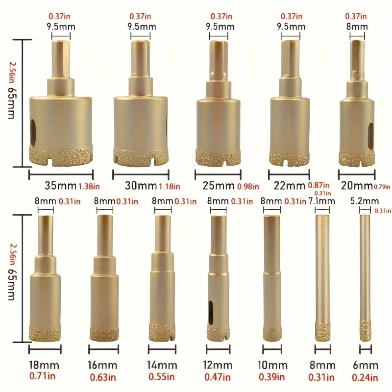 12Pcs Diamond Drill & Hole Saw - Brick Cutting Saw ulasan dan harga