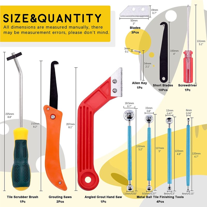 Grout Removal Tools 22 Pcs  Se - Brick Cutting Saw ulasan dan harga
